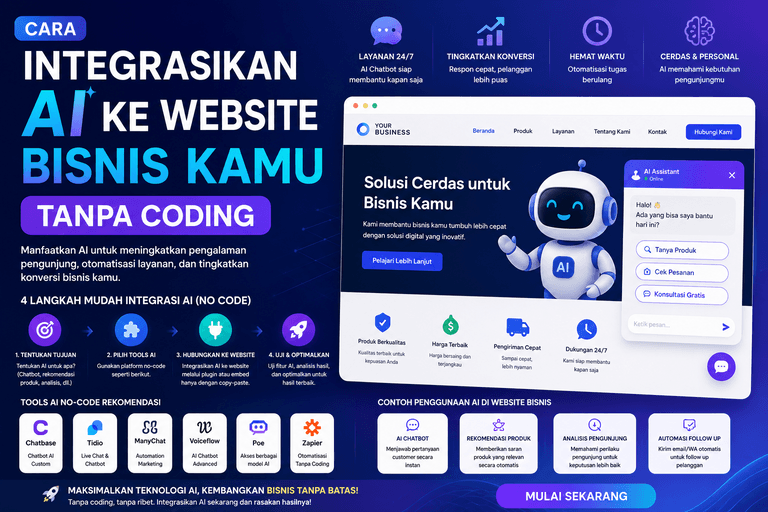 Cara Integrasikan AI ke Website Bisnis Kamu Tanpa Coding